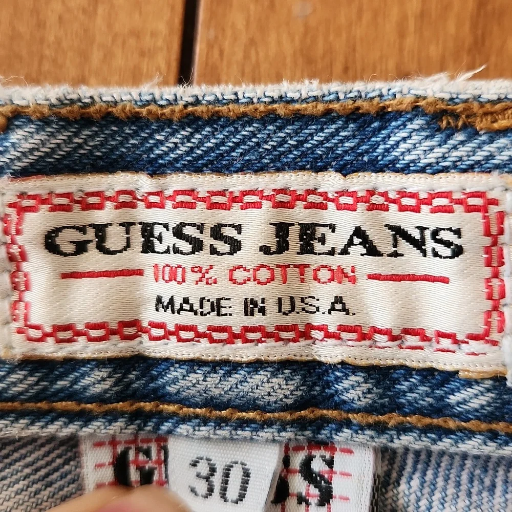 Vintage Guess by Marciano USA Acid Wash Mom Jeans High Rise Tapered Leg 30 Long - Picture 9 of 14
